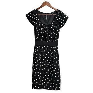 Women's Express Black and White Polka Dot Dress w/ Pockets - Size 4